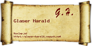Glaser Harald névjegykártya