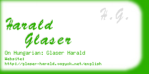 harald glaser business card